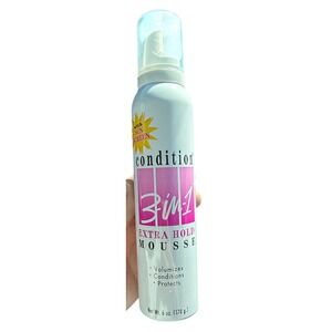 Condition 3in1 Extra Hold Mousse Volumizes Conditions Protects 6oz Alcohol-Free